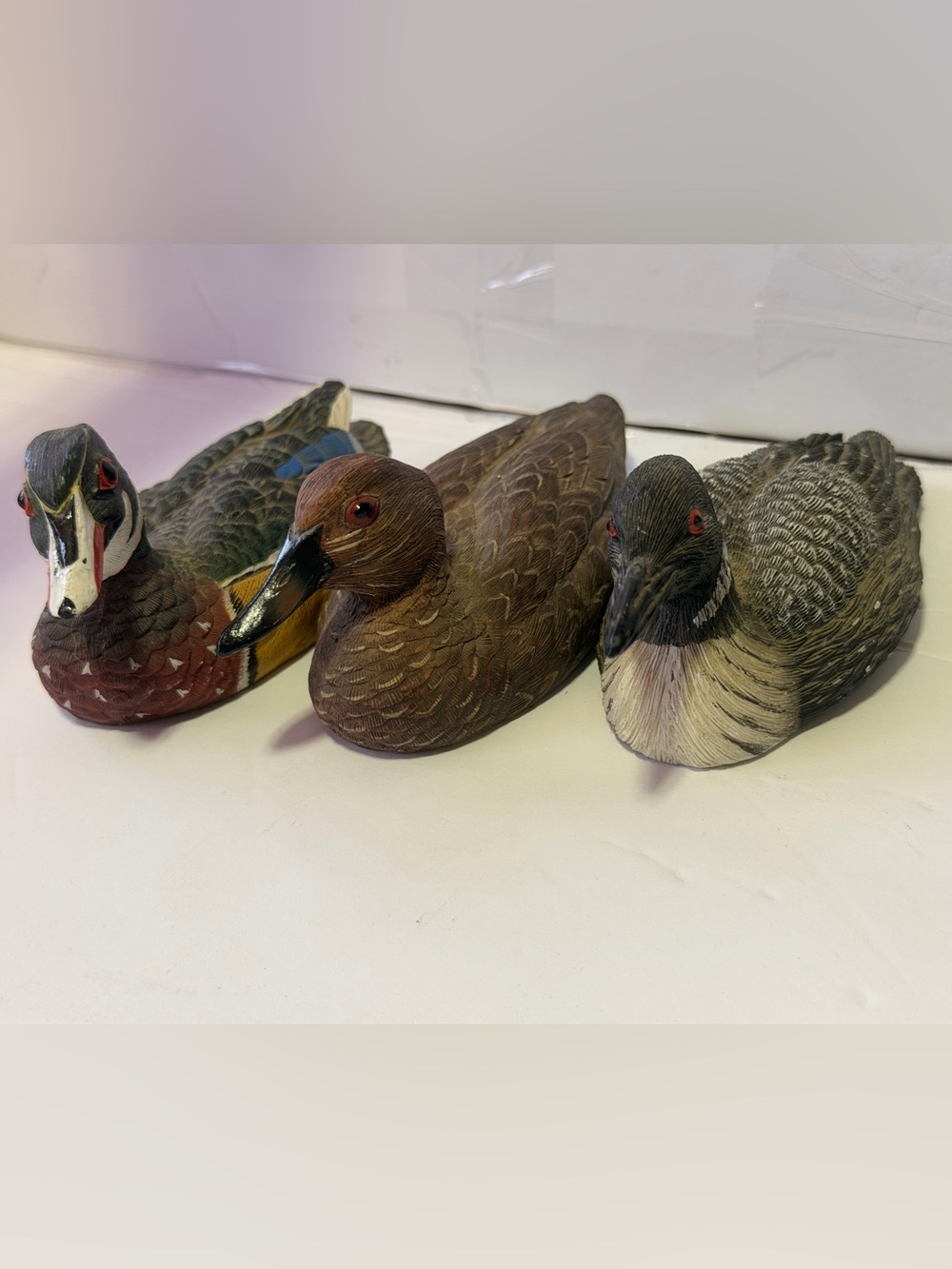 Vintage Duck Decoy small Figurines Hand Painted set of 3
